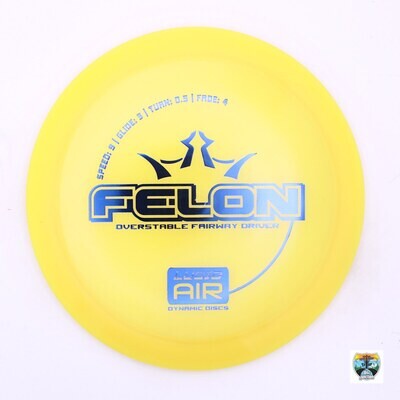 Dynamic Discs Lucid Air Felon, Manufacturer Weight Range: 155-159 Grams, Color: Yellow, Serial Number: 0002-0371