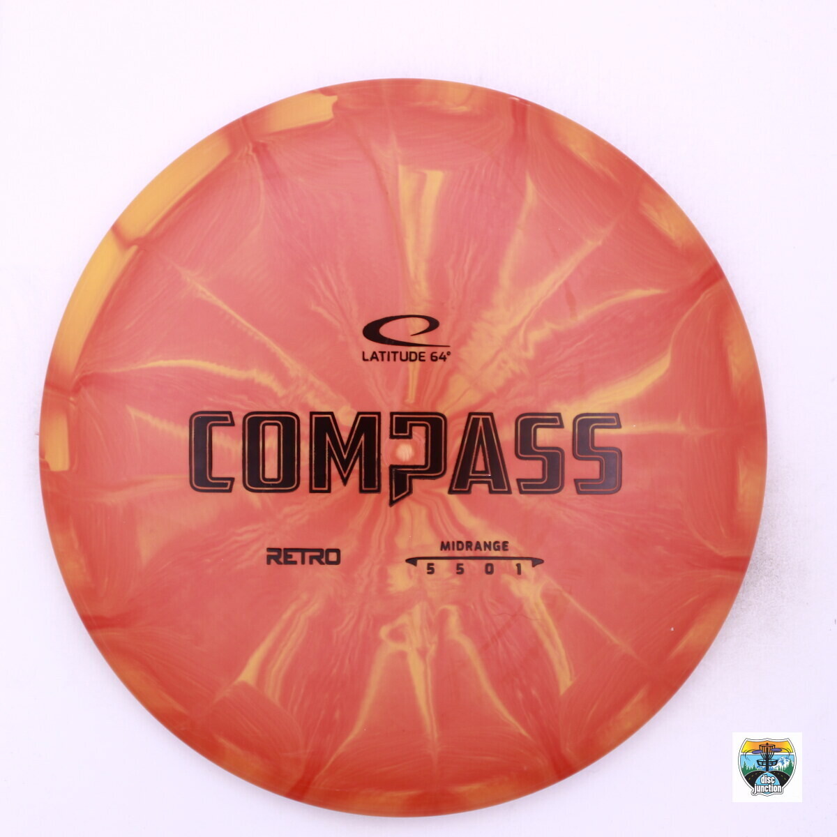 Latitude 64° Retro Burst Compass, Manufacturer Weight Range: 177+ Grams, Color: Orange, Serial Number: 0002-1056