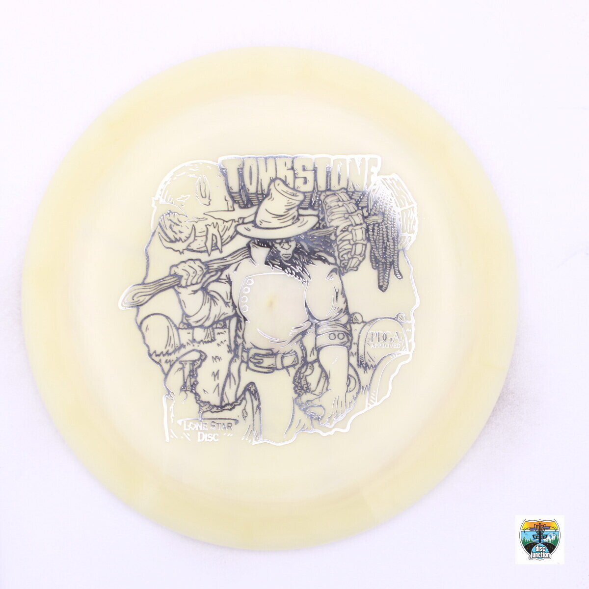 Lone Star Disc Alpha Tombstone, Manufacturer Weight Range: 170-172 Grams, Color: Yellow, Serial Number: 0010-0635