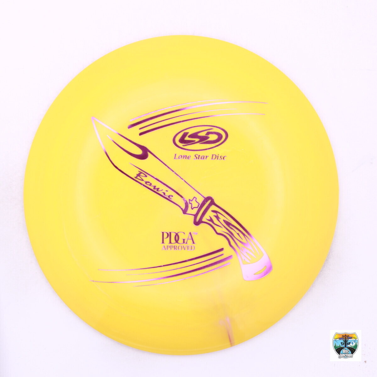 Lone Star Disc Alpha Bowie, Manufacturer Weight Range: 170-172 Grams, Color: Yellow, Serial Number: 0010-0571
