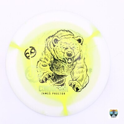 Infinite Discs Halo S-Blend Conqueror Signature Series James Proctor, Manufacturer Weight Range: 173-175 Grams, Color: Yellow/White, Serial Number: 0077-0006