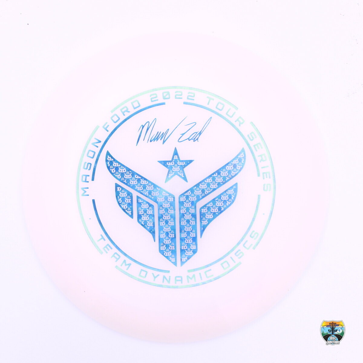 Dynamic Discs Hybrid-X Getaway 2022 Tour Series Mason Ford Logo Stamp, Manufacturer Weight Range: 173-176 Grams, Color: White, Serial Number: 0002-0038