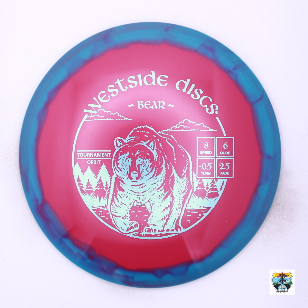 Westside Discs Tournament Orbit Bear, Manufacturer Weight Range: 173-176 Grams, Color: Pink/Blue, Serial Number: 0035-0101