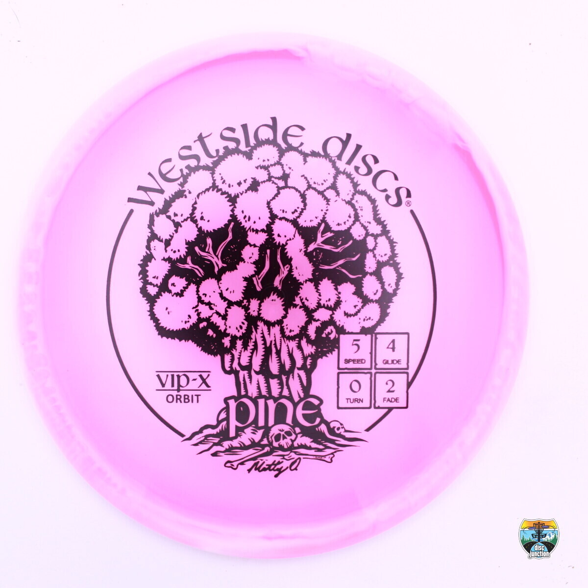 Westside Discs VIP-X Orbit Pine 2024 Team Series Matt Orum, Manufacturer Weight Range: 177+ Grams, Color: Pink/White, Serial Number: 0174-0110