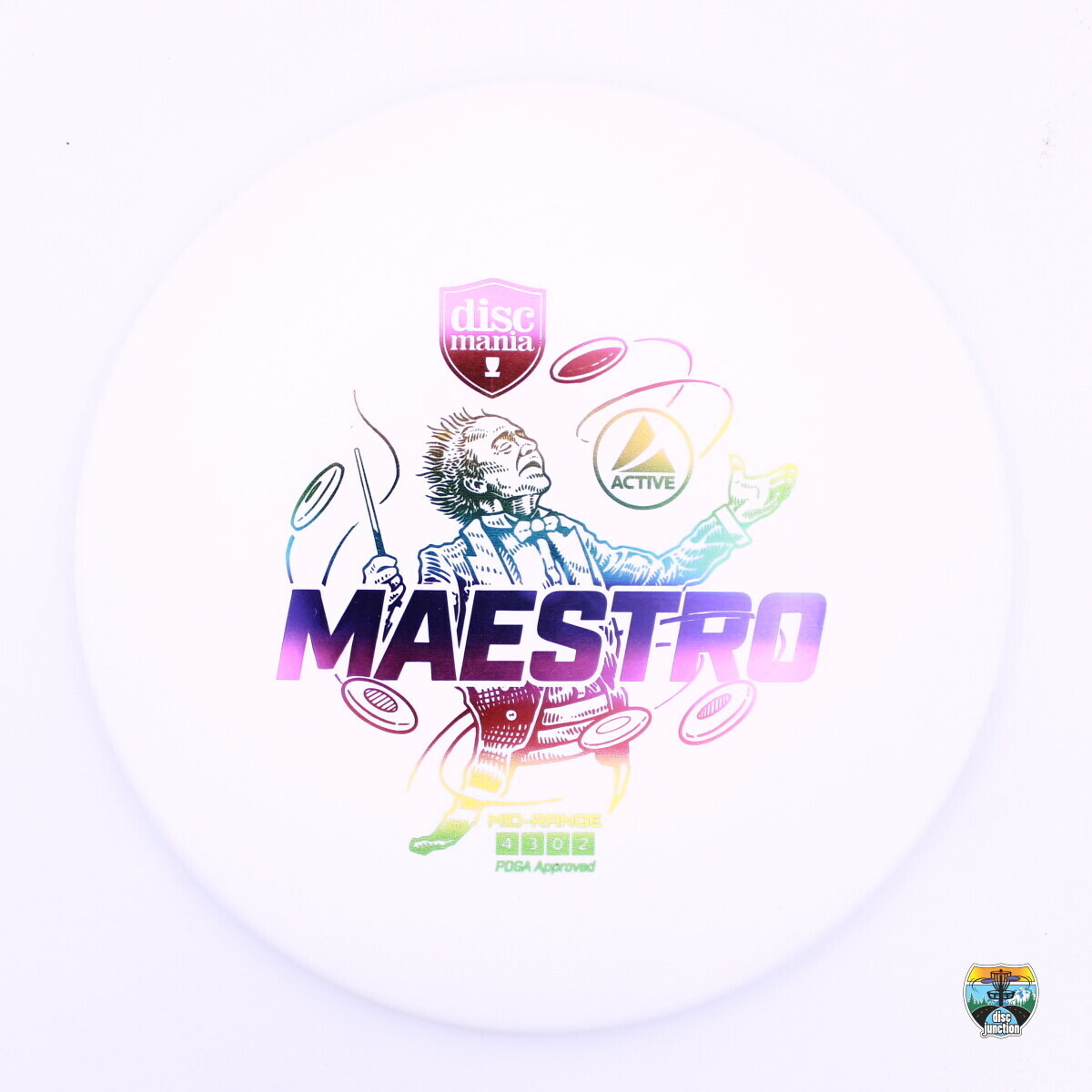 Discmania Active Maestro, Manufacturer Weight Range: 165-170 Grams, Color: White, Serial Number: 0003-0086