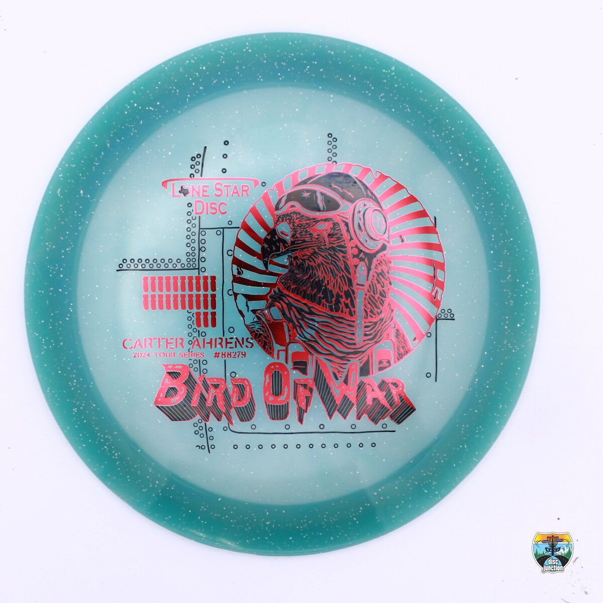 Lone Star Disc Founder&#39;s Glow Warbird 2024 Tour Series Carter Ahrens, Manufacturer Weight Range: 173-176 Grams, Color: Blue, Serial Number: 0204-0134