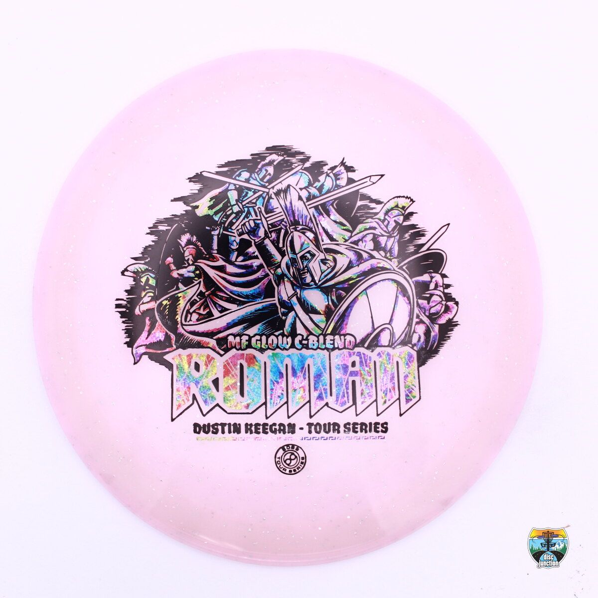 Infinite Discs Metal Flake C-Blend Glow Roman 2023 Tour Series Dustin Keegan, Manufacturer Weight Range: 173-176 Grams, Color: Pink, Serial Number: 0204-0075