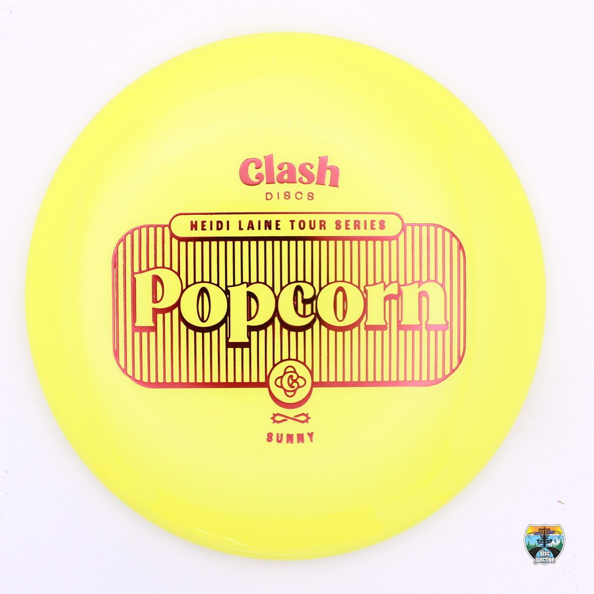 Clash Discs Sunny Popcorn 2024 Tour Series Heidi Laine, Manufacturer Weight Range: 177+ Grams, Color: Yellow, Serial Number: 0204-0033