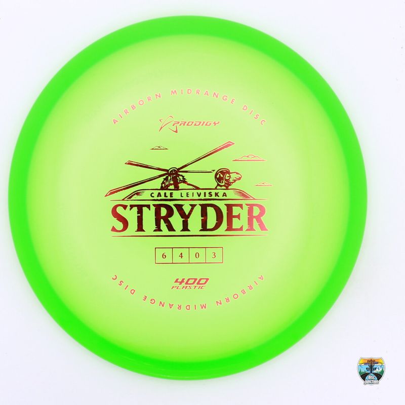 Prodigy 400 Airborn Stryder Collabs Series Cale Leiviska, Manufacturer Weight Range: 177-180 Grams, Color: Green, Serial Number: 0216-0057