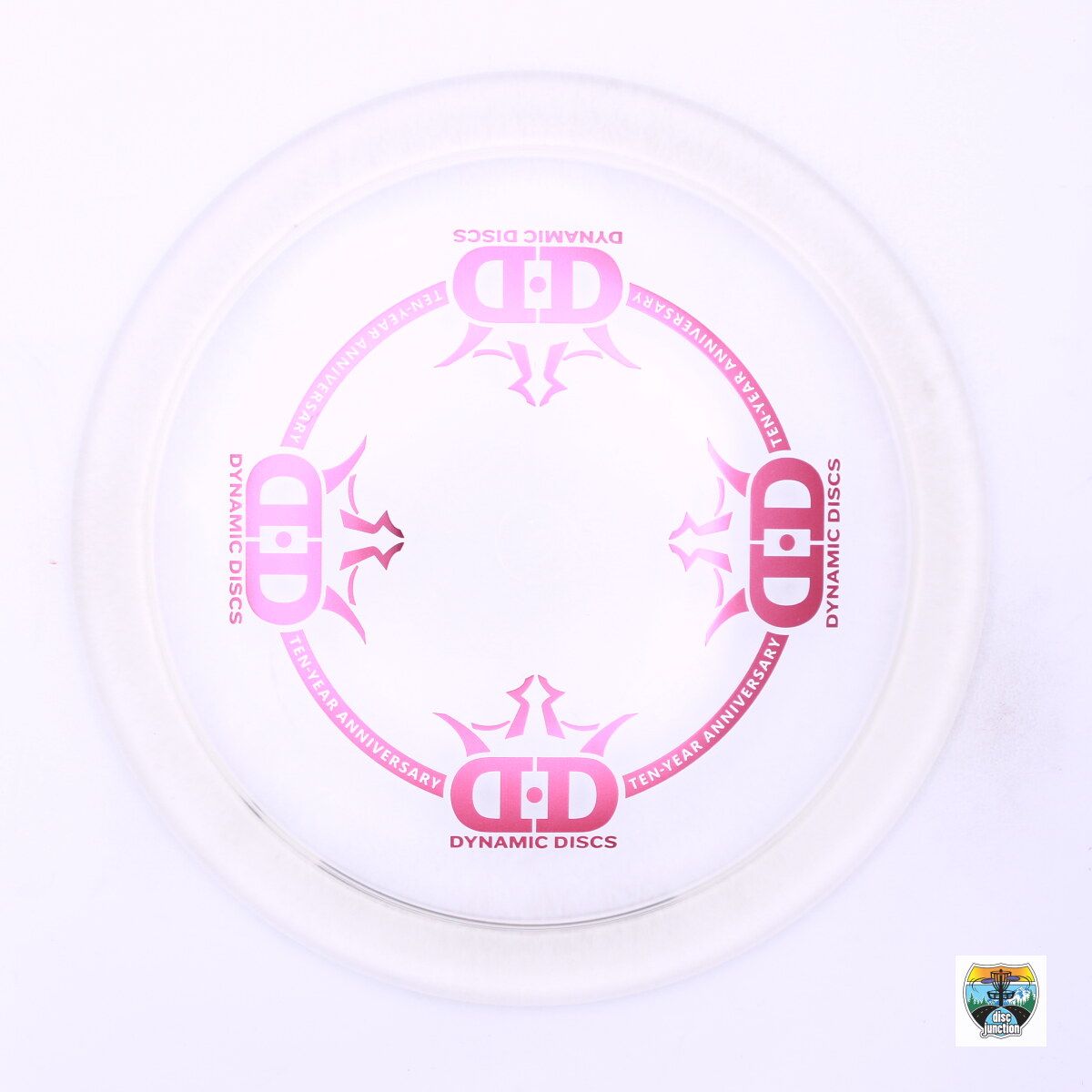 Dynamic Discs Lucid-Ice Escape 10 Year Anniversary Stamp, Manufacturer Weight Range: 173-176 Grams, Color: Clear, Serial Number: 0002-0597
