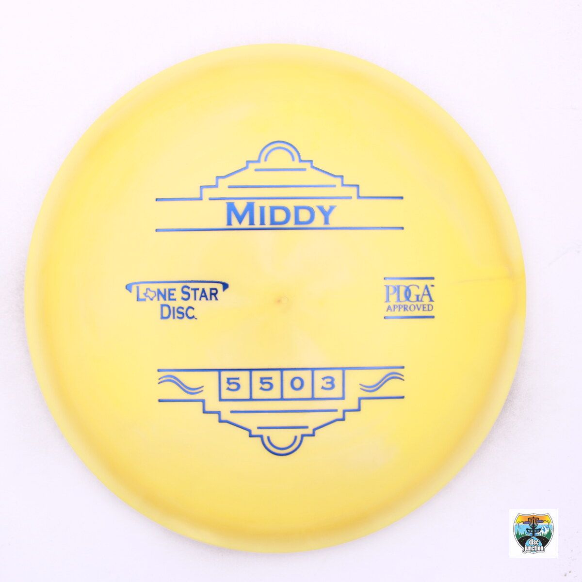 Lone Star Disc Bravo Middy, Manufacturer Weight Range: 173-176 Grams, Color: Yellow, Serial Number: 0010-0703