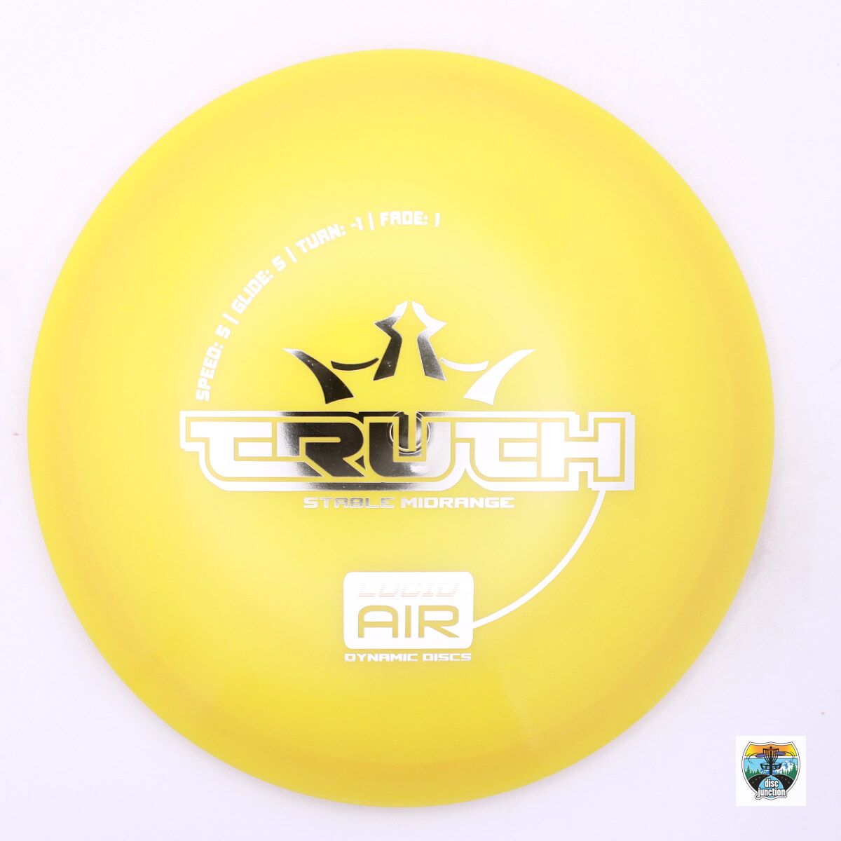 Dynamic Discs Lucid Air Truth, Manufacturer Weight Range: 145-159 Grams, Color: Yellow, Serial Number: 0047-0015