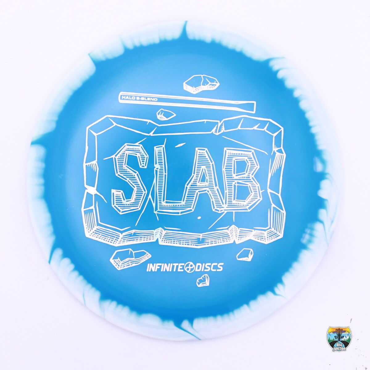 Infinite Discs Halo S-Blend Slab, Manufacturer Weight Range: 173-176 Grams, Color: Blue/White, Serial Number: 0204-0064