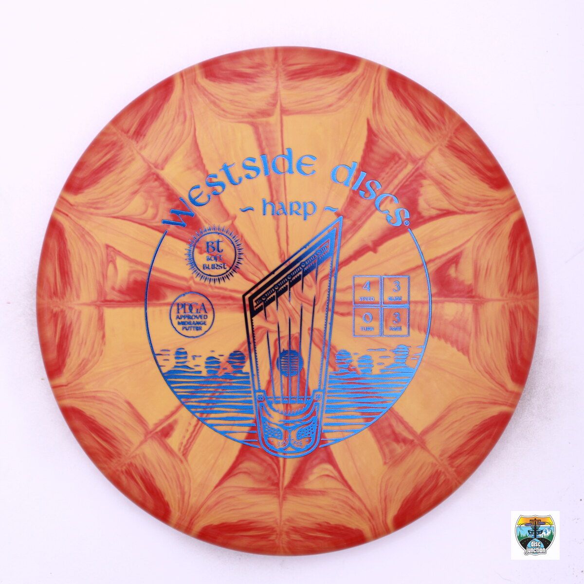 Westside Discs BT Soft Burst Harp, Manufacturer Weight Range: 173-176 Grams, Color: Orange, Serial Number: 0002-1264