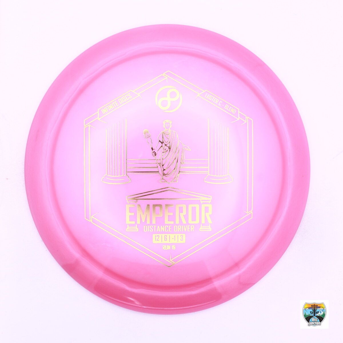 Infinite Discs Luster C-Blend Emperor, Manufacturer Weight Range: 173-176 Grams, Color: Pink, Serial Number: 0029-0107
