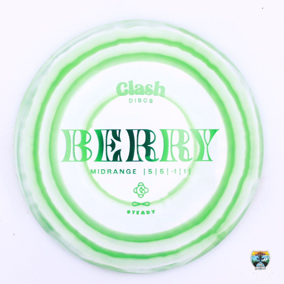 Clash Discs Steady Ring Berry, Manufacturer Weight Range: 173-176 Grams, Color: Green/White, Serial Number: 0234-0002