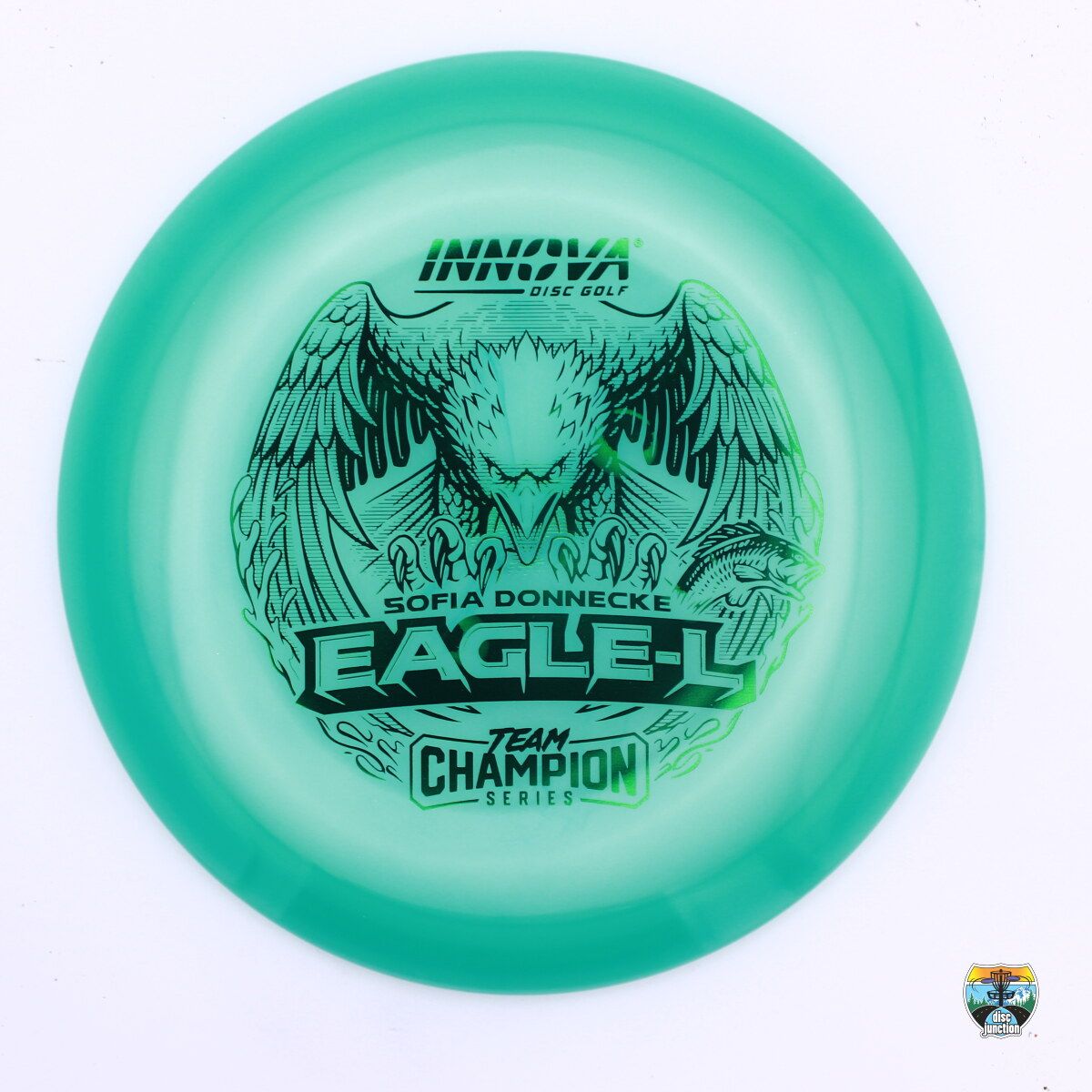 Innova Champion Proto Glow Eagle-L 2025 Team Champion Tour Series Sofia Donnecke, Manufacturer Weight Range: 173-175 Grams, Color: Blue, Serial Number: 0402-0019