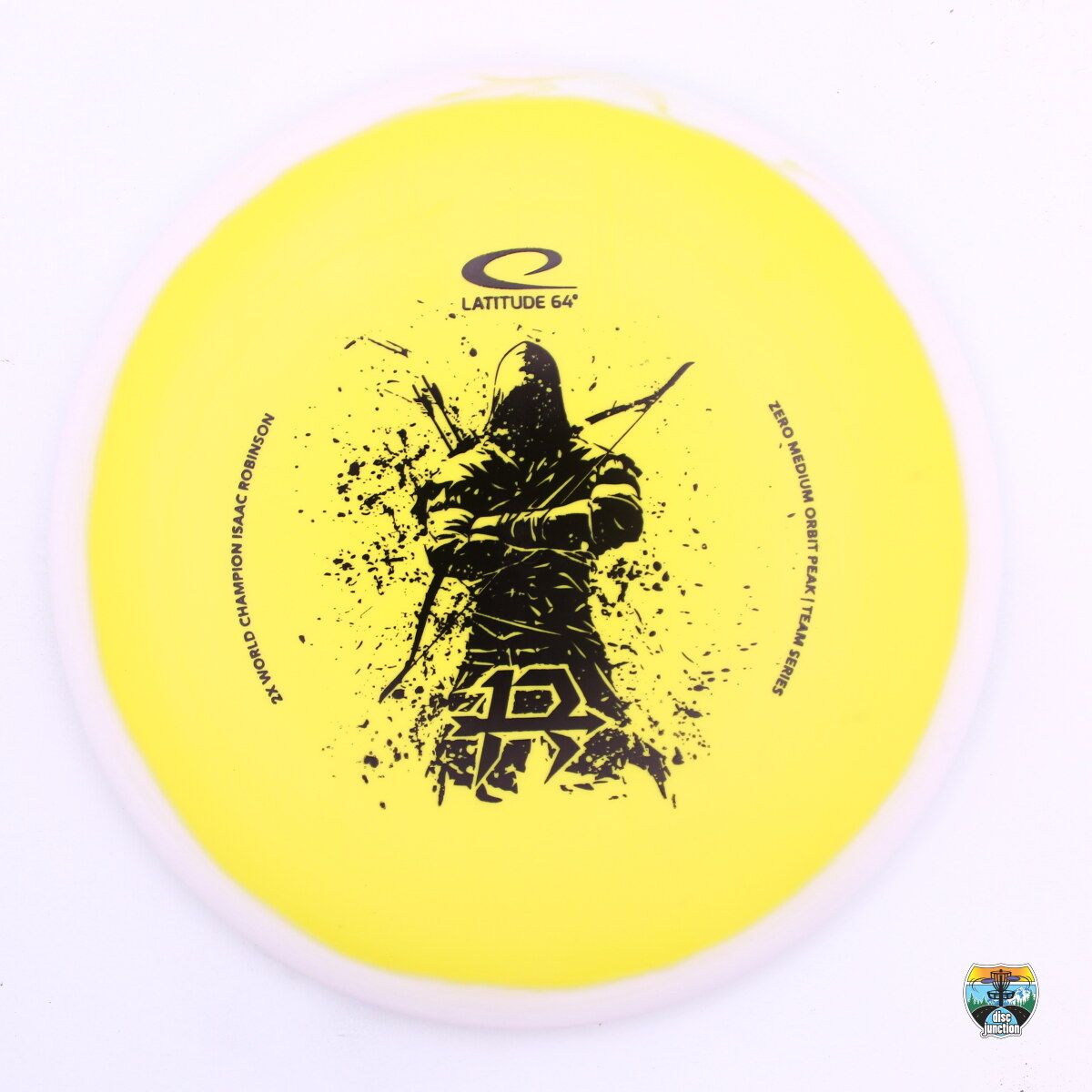 Latitude 64° Zero Medium Orbit Peak 2025 Team Series Isaac Robinson, Manufacturer Weight Range: 173+ Grams, Color: Yellow/White, Serial Number: 0434-0042