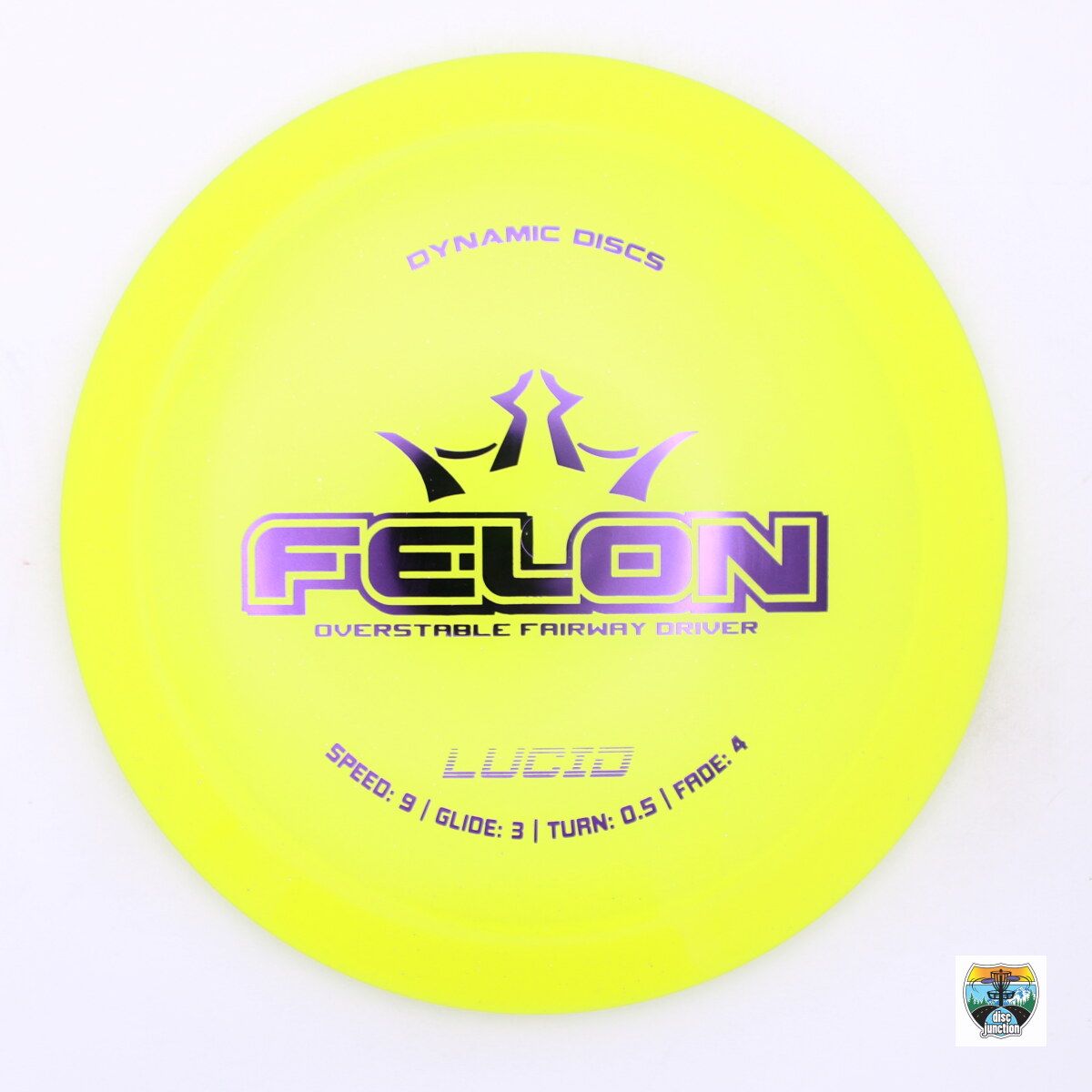 Dynamic Discs Lucid Felon, Manufacturer Weight Range: 173-176 Grams, Color: Yellow, Serial Number: 0002-0471
