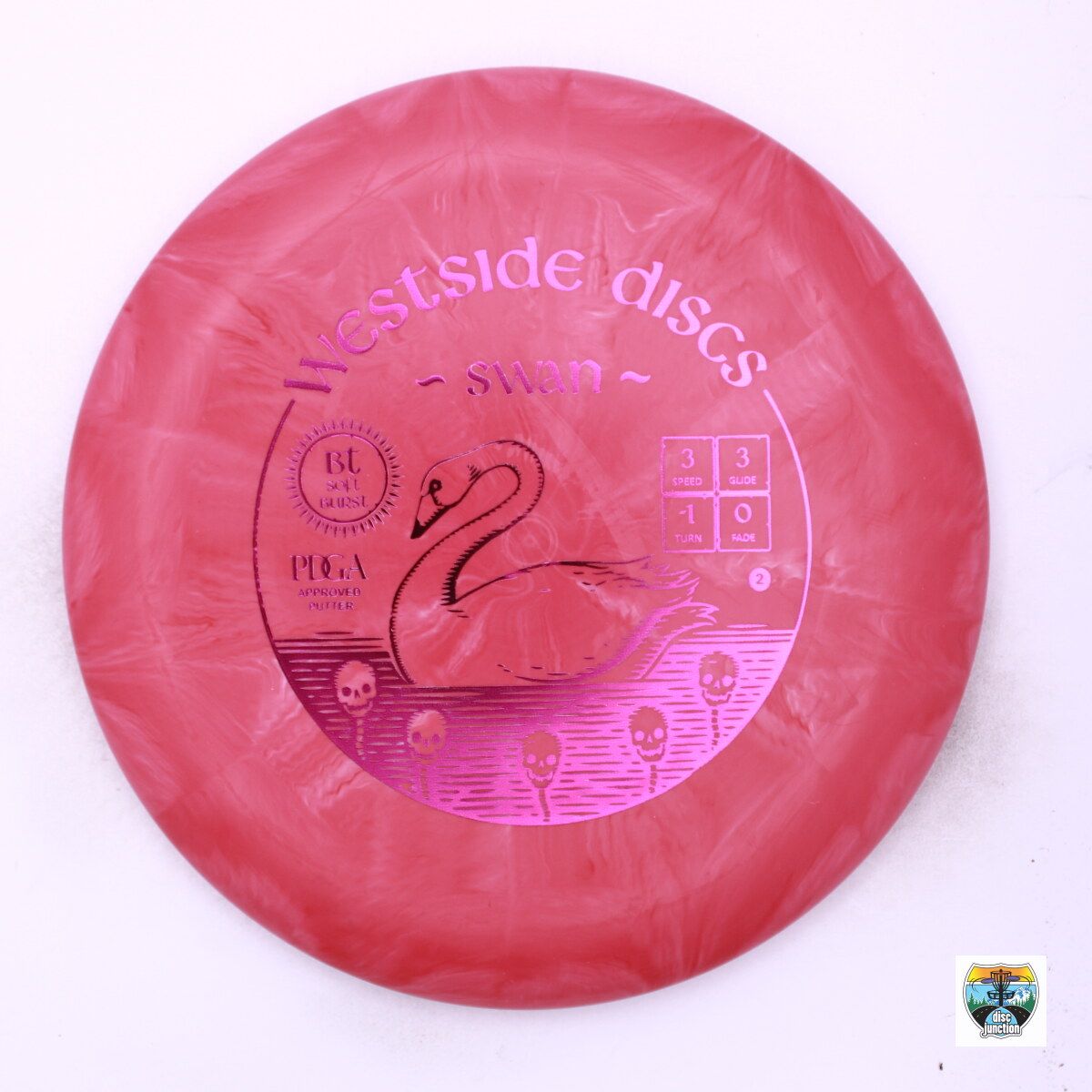Westside Discs BT Soft Burst Swan 2, Manufacturer Weight Range: 173-176 Grams, Color: Red, Serial Number: 0002-1280