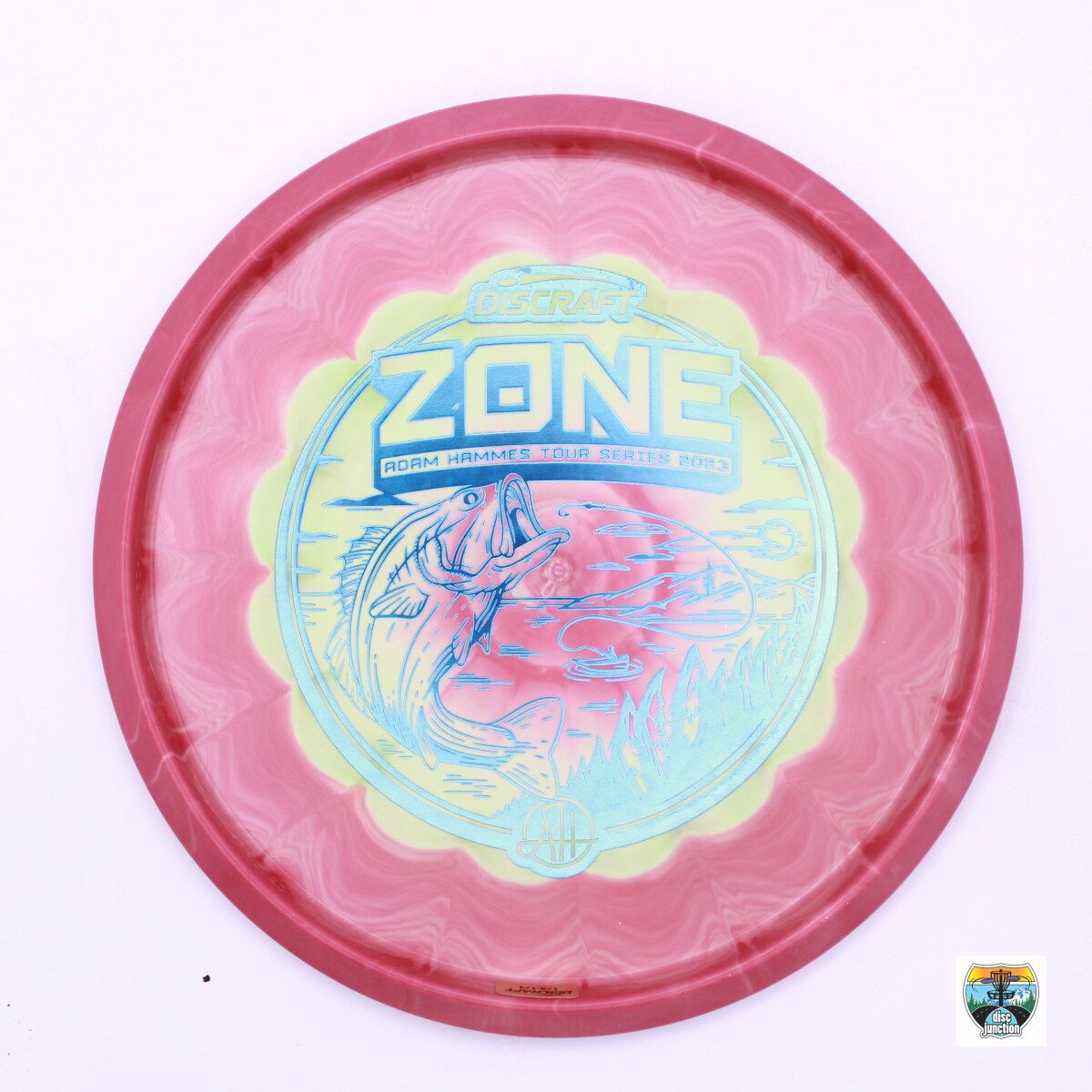 Discraft ESP Swirl Zone 2023 Tour Series Adam Hammes Bottom Stamp, Manufacturer Weight Range: 173-174 Grams, Color: Red, Serial Number: 0017-0004