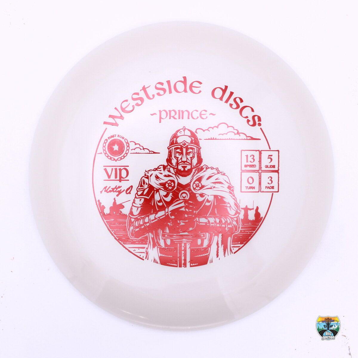 Westside Discs VIP Prince First Run Signature Series Matt Orum, Manufacturer Weight Range: 173+ Grams, Color: White, Serial Number: 0197-0024