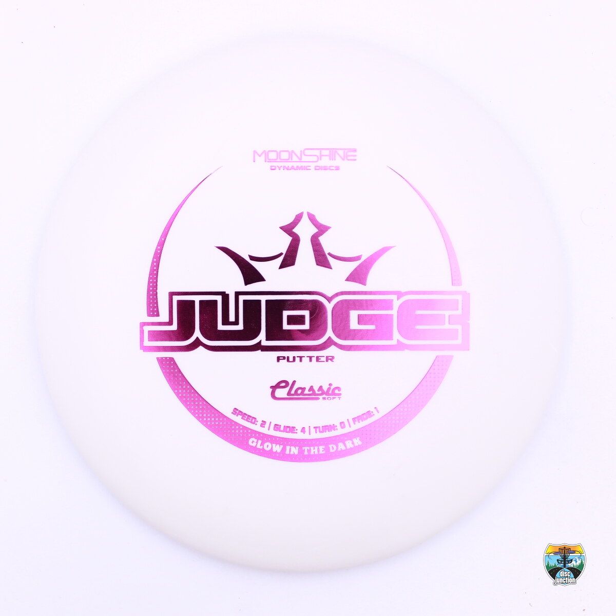 Dynamic Discs Classic Soft Moonshine Judge, Manufacturer Weight Range: 173-176 Grams, Color: White, Serial Number: 0174-0029