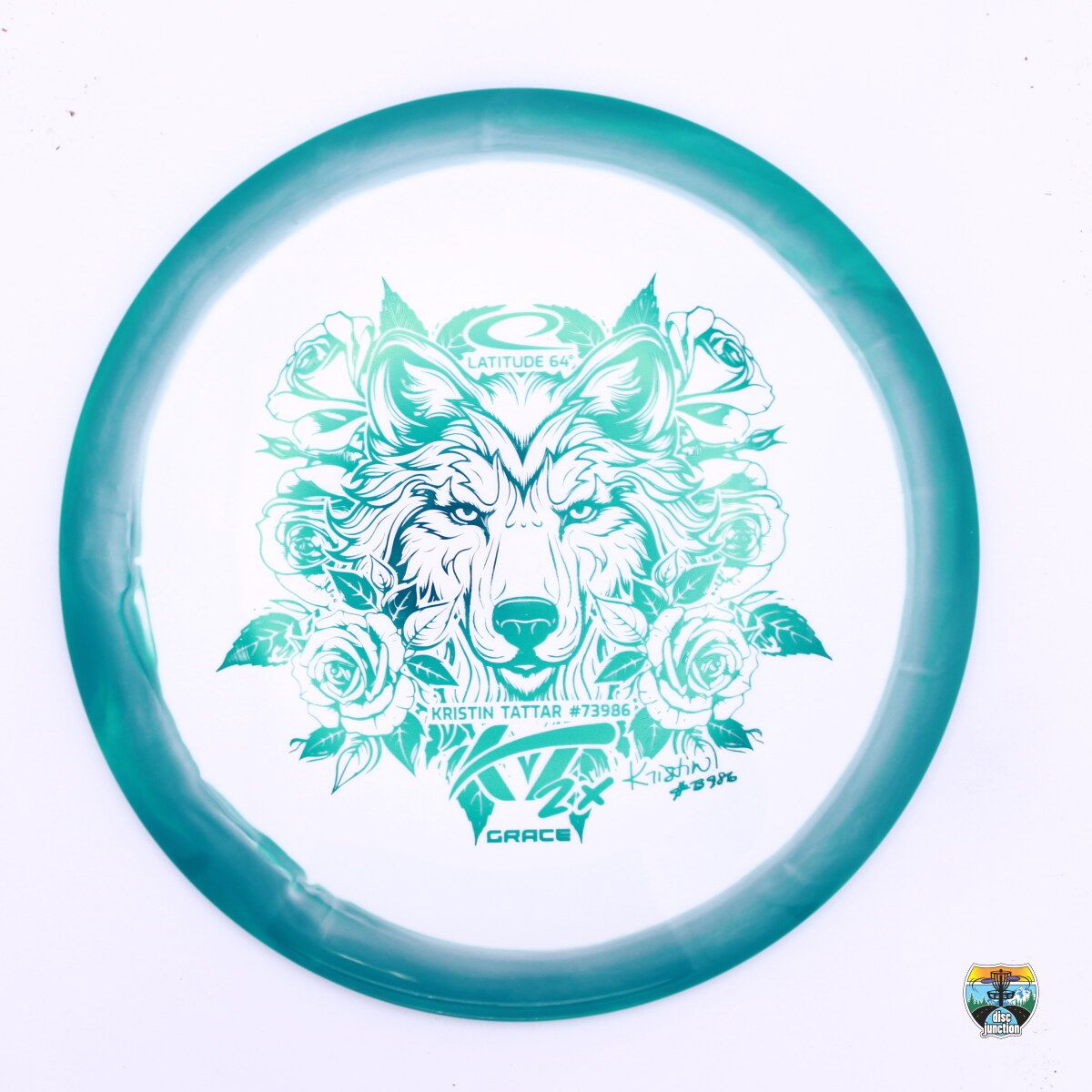 Latitude 64° Royal Grand Orbit Grace 2024 Team Series Kristin Tattar 2x, Manufacturer Weight Range: 173+ Grams, Color: White/Turquoise, Serial Number: 0184-0050