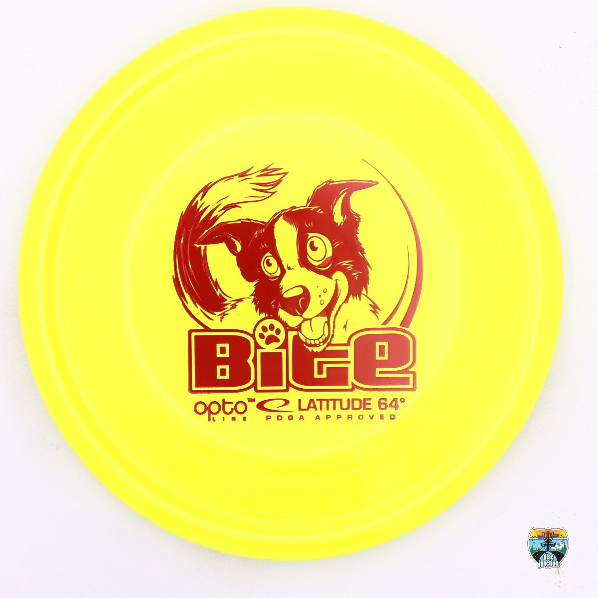 Latitude 64° Opto Bite Dog Catch Disc, Manufacturer Weight Range: 150-159 Grams, Color: Yellow, Serial Number: 0324-0027