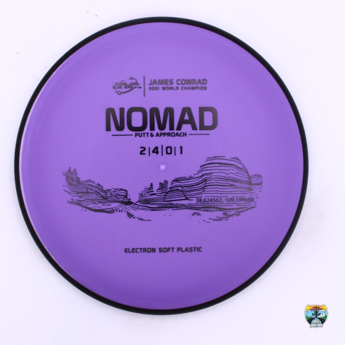 MVP Electron Soft Nomad James Conrad 2021 World Champion, Manufacturer Weight Range: 170-175 Grams, Color: Purple/Black, Serial Number: 0288-0152