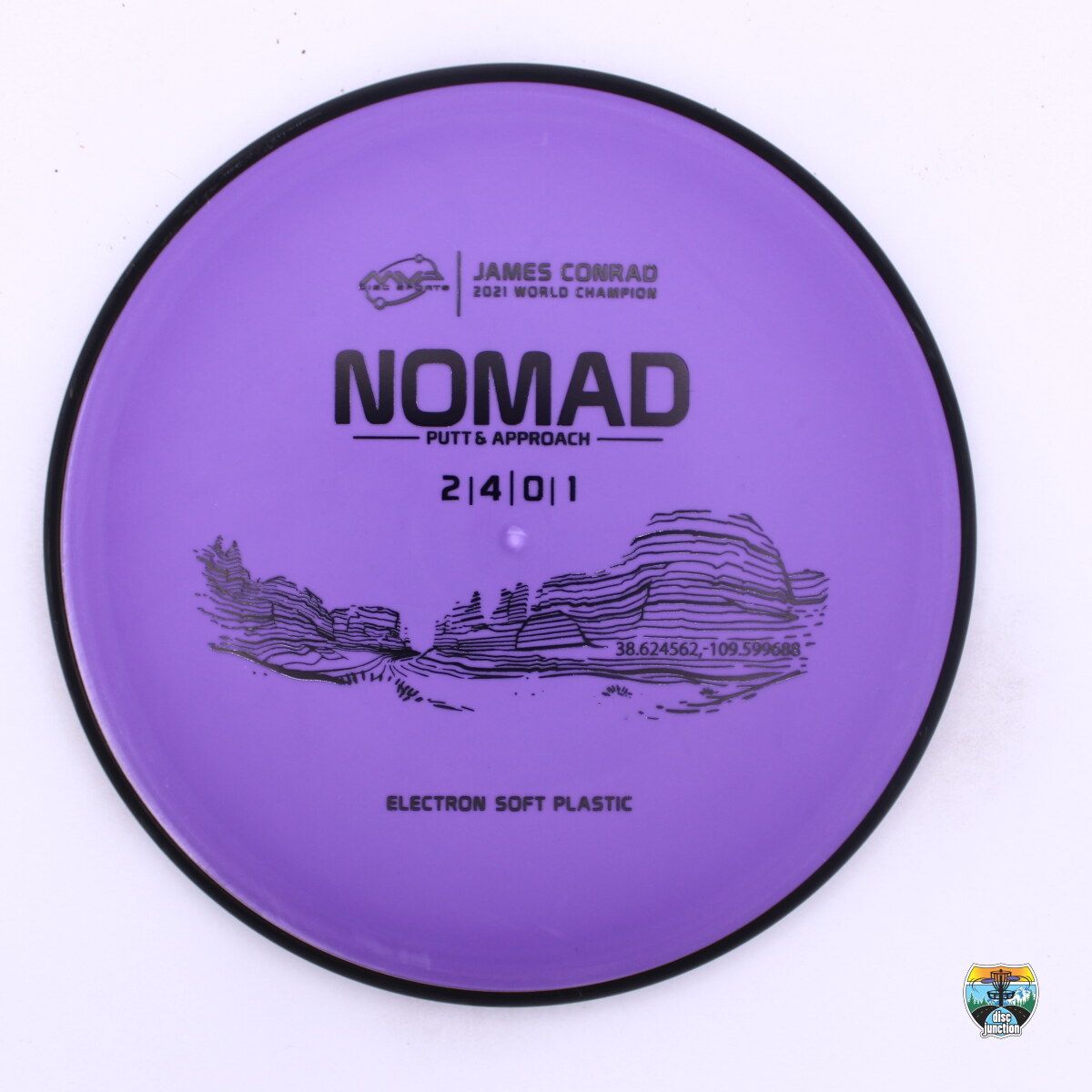 MVP Electron Soft Nomad James Conrad 2021 World Champion, Manufacturer Weight Range: 170-175 Grams, Color: Purple/Black, Serial Number: 0288-0153