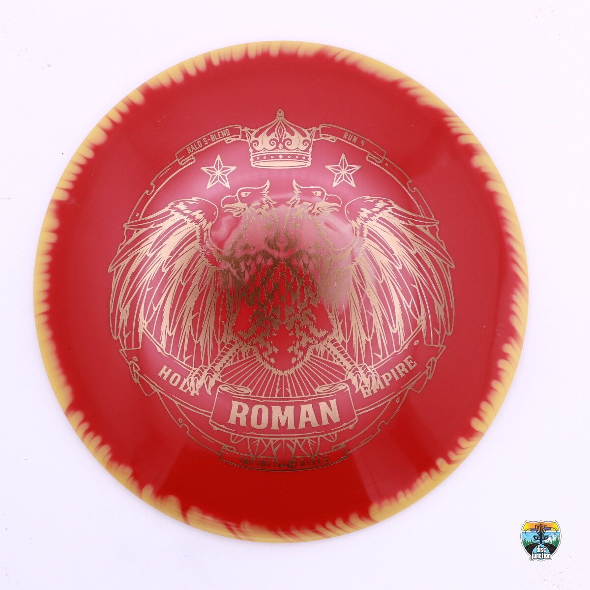 Infinite Discs Halo S-Blend Roman, Manufacturer Weight Range: 170-172 Grams, Color: Red/Orange, Serial Number: 0427-0004