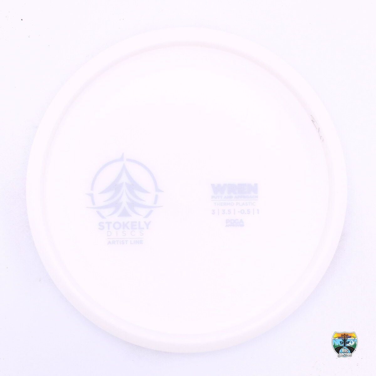 Stokely Discs - Thermo Wren Artist Line Bottom Stamp, Manufacturer Weight Range: 173-175 Grams, Color: White, Serial Number: 0256-0044