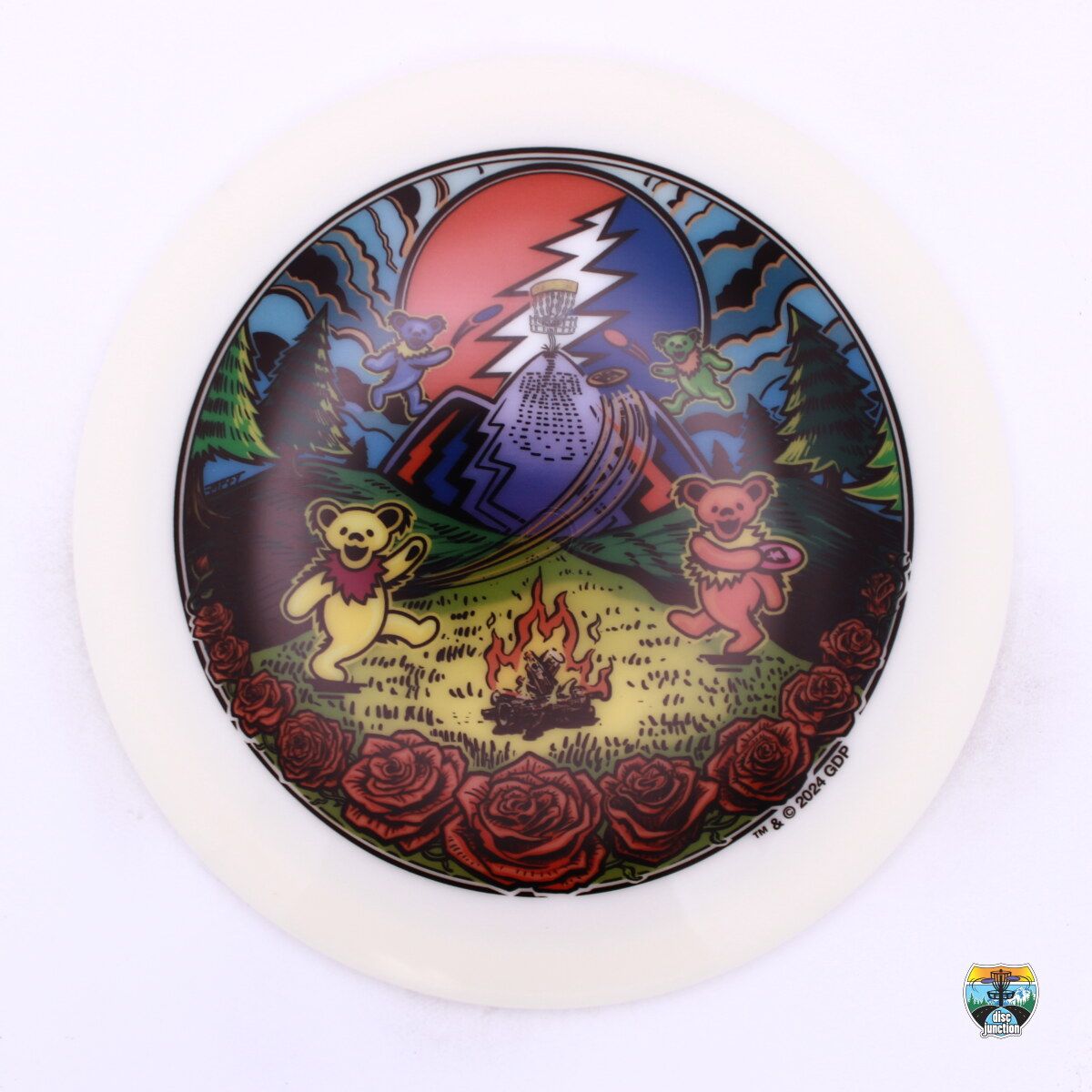 Discmania Neo Evolution Instinct Grateful Dead Mountain Bears Full Color, Manufacturer Weight Range: 173+ Grams, Color: White, Serial Number: 0344-0016