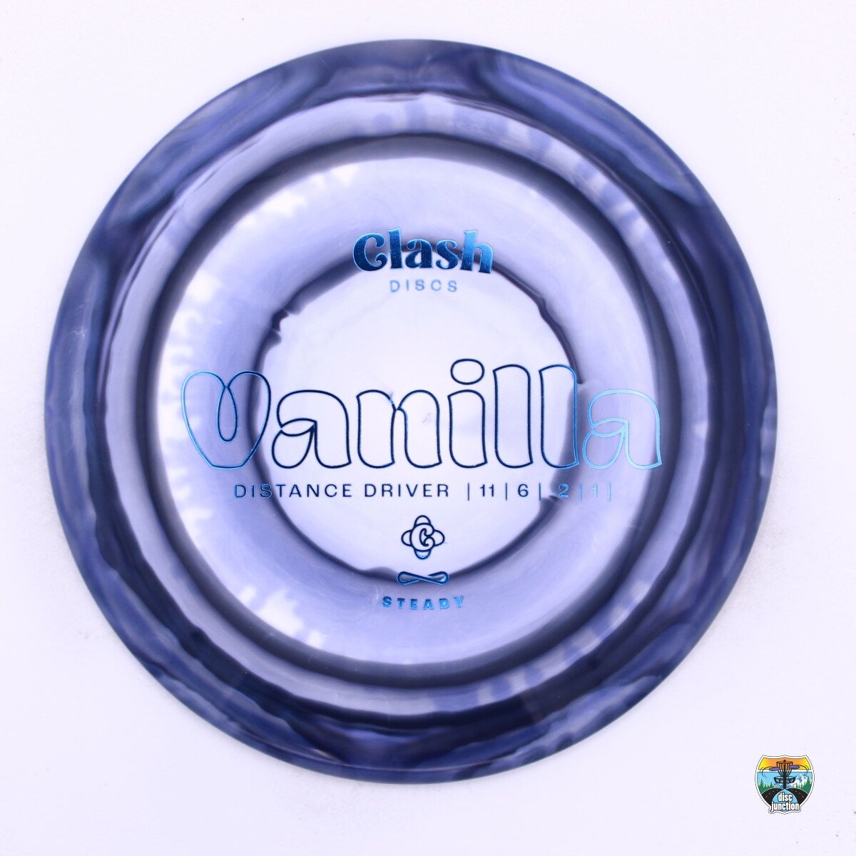 Clash Discs Steady Ring Vanilla, Manufacturer Weight Range: 173-176 Grams, Color: Purple/White, Serial Number: 0310-0008