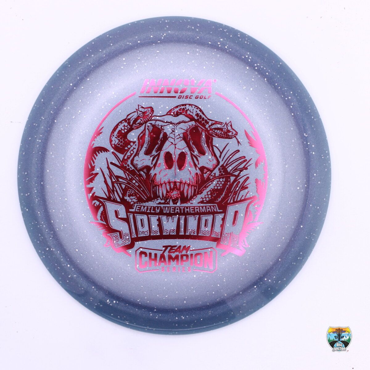 Innova Champion Moondust Sidewinder 2025 Team Champion Tour Series Emily Weatherman, Manufacturer Weight Range: 170-172 Grams, Color: Blue, Serial Number: 0402-0007