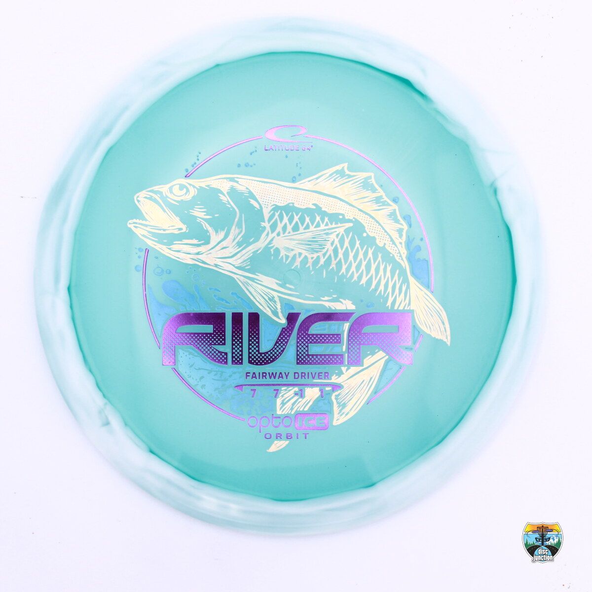 Latitude 64° Opto-Ice Orbit River Flying Fish, Manufacturer Weight Range: 173-176 Grams, Color: Bue/White, Serial Number: 0406-0048