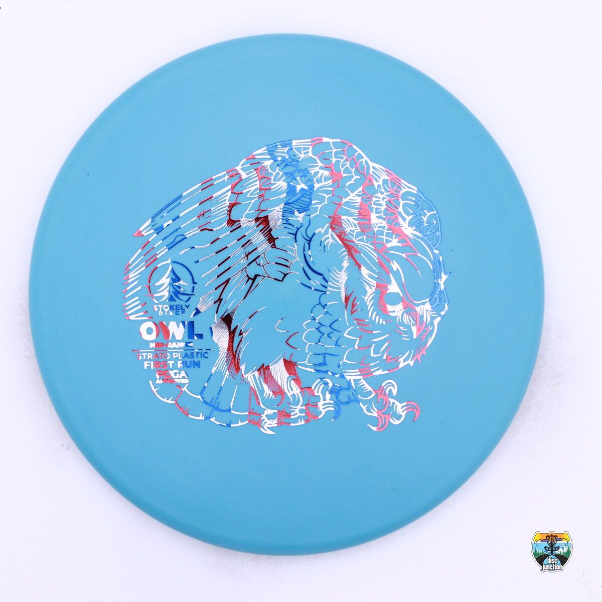 Stokely Discs - Strato Owl First Run, Manufacturer Weight Range: 173-175 Grams, Color: Blue, Serial Number: 0382-0035