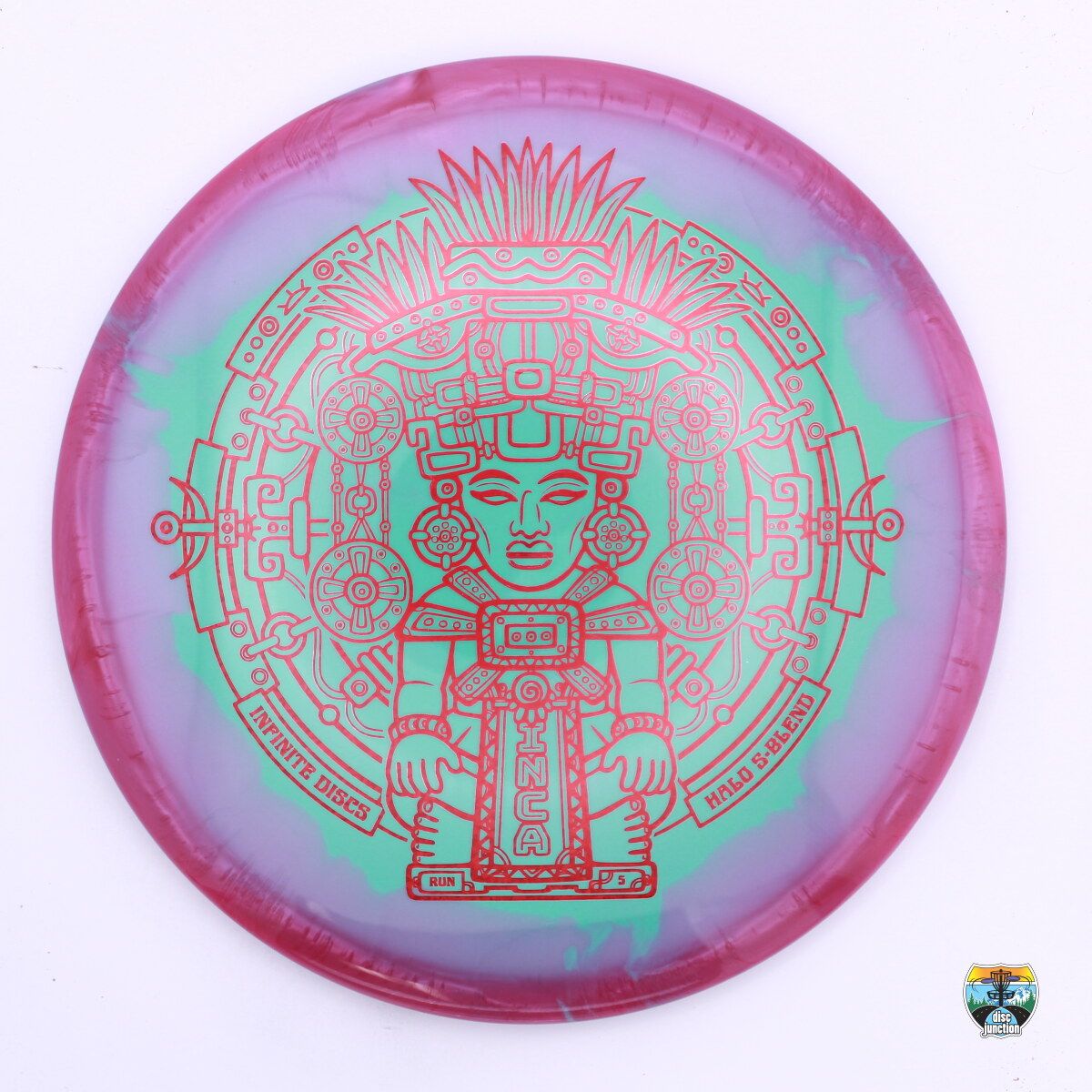 Infinite Discs Halo S-Blend Inca, Manufacturer Weight Range: 177+ Grams, Color: Green/Purple/Pink, Serial Number: 0412-0017