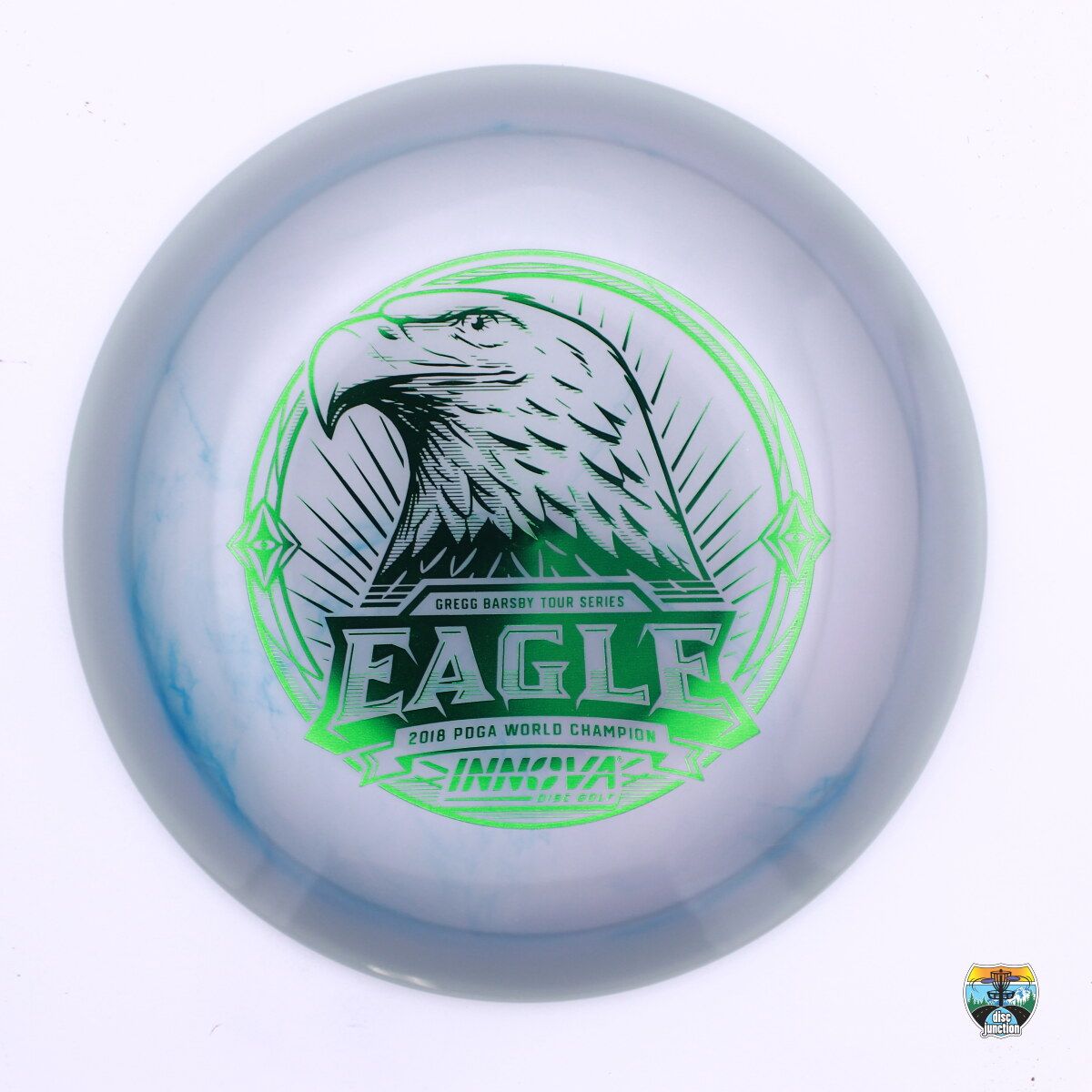 Innova Champion Proto Glow Eagle 2025 Tour Series Gregg Barsby 2018 World Champion, Manufacturer Weight Range: 173-175 Grams, Color: Blue, Serial Number: 0421-0001