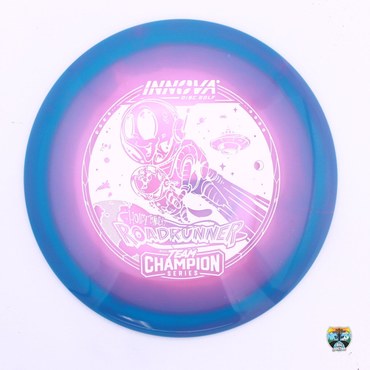Innova Halo Champion Roadrunner 2025 Team Champion Tour Series Holly Finley, Manufacturer Weight Range: 170-172 Grams, Color: Pink/Blue, Serial Number: 0402-0043