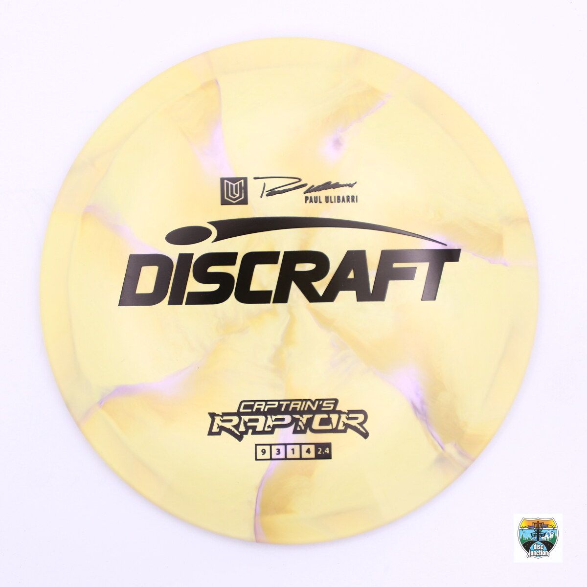Discraft ESP Swirl Captain&#39;s Raptor 2023 Paul Ulibarri, Manufacturer Weight Range: 173-174 Grams, Color: Yellow, Serial Number: 0007-0352