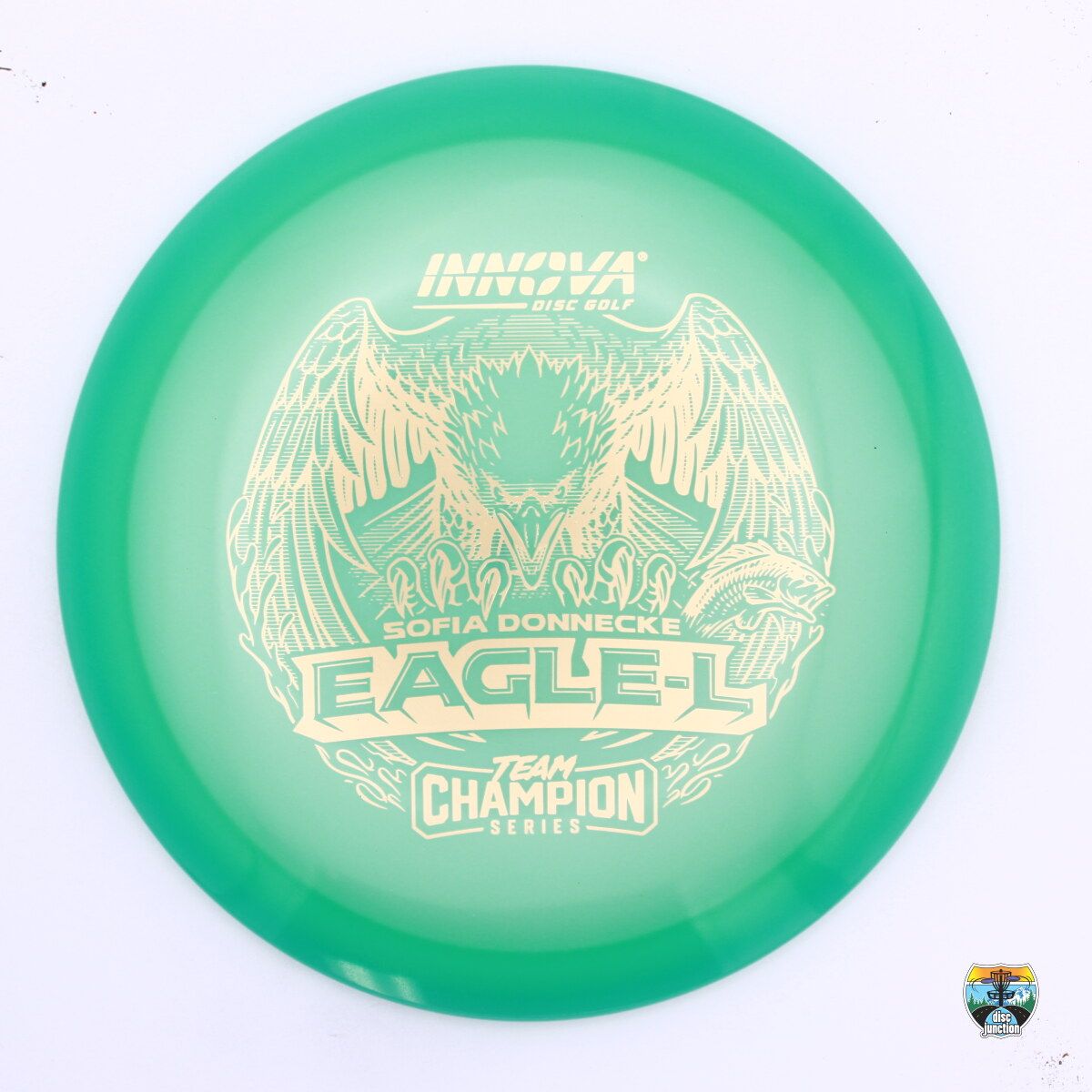 Innova Champion Proto Glow Eagle-L 2025 Team Champion Tour Series Sofia Donnecke, Manufacturer Weight Range: 173-175 Grams, Color: Blue, Serial Number: 0444-0001