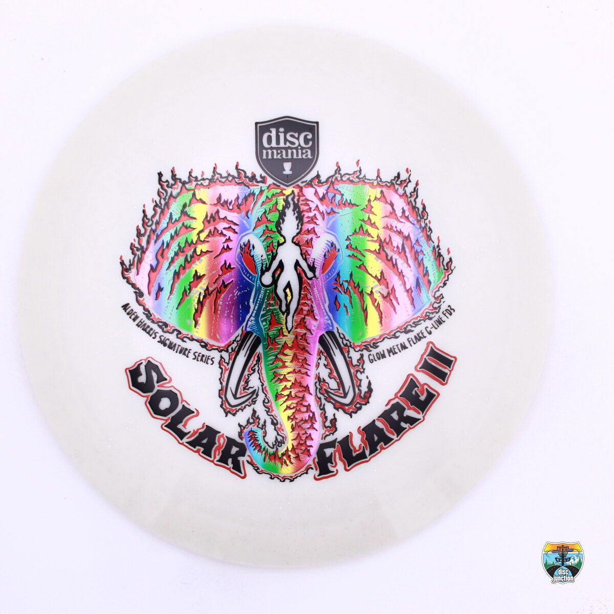 Discmania Metal Flake C-Line Glow FD3 Signature Series Alden Harris Solar Flare 2 Triple Foil, Manufacturer Weight Range: 173+ Grams, Color: White, Serial Number: 0456-0008
