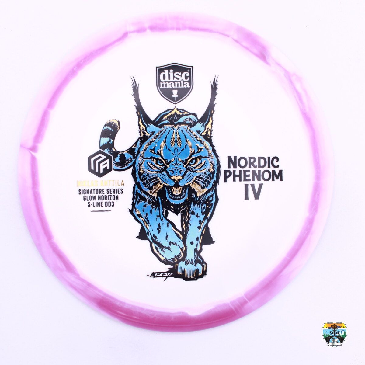 Discmania Horizon S-Line Glow DD3 Signature Series Niklas Anttila Nordic Phenom 4 Triple Foil, Manufacturer Weight Range: 173+ Grams, Color: White/Purple, Serial Number: 0459-0042