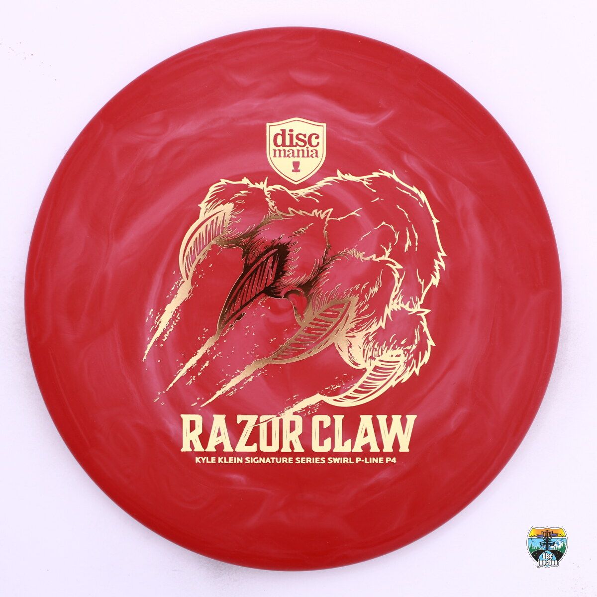 Discmania Swirly P-Line Flex 2 P4 Signature Series Kyle Kline Razor Claw, Manufacturer Weight Range: 173+ Grams, Color: Red, Serial Number: 0504-0019
