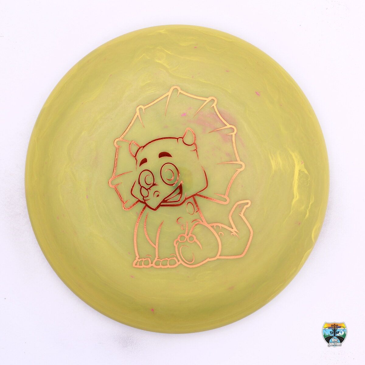 Dino Discs Egg Shell Triceratops, Manufacturer Weight Range: 150- Grams, Color: Yellow, Serial Number: 0526-0042