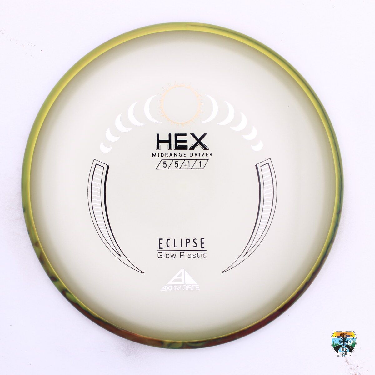 Axiom Eclipse Hex, Manufacturer Weight Range: 176-179 Grams, Color: Glow/Yellow, Serial Number: 0528-0030