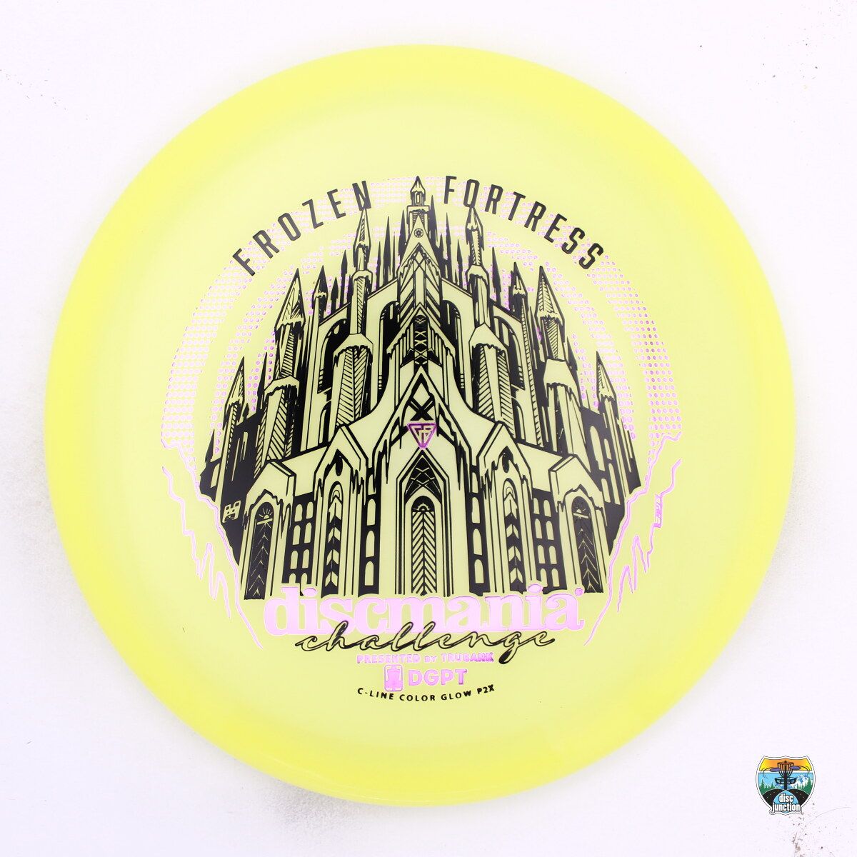 Discmania C-Line Color Glow P2x Discmania Challenge Fundraiser Frozen Fortress, Manufacturer Weight Range: 173+ Grams, Color: Yellow, Serial Number: 0568-0001