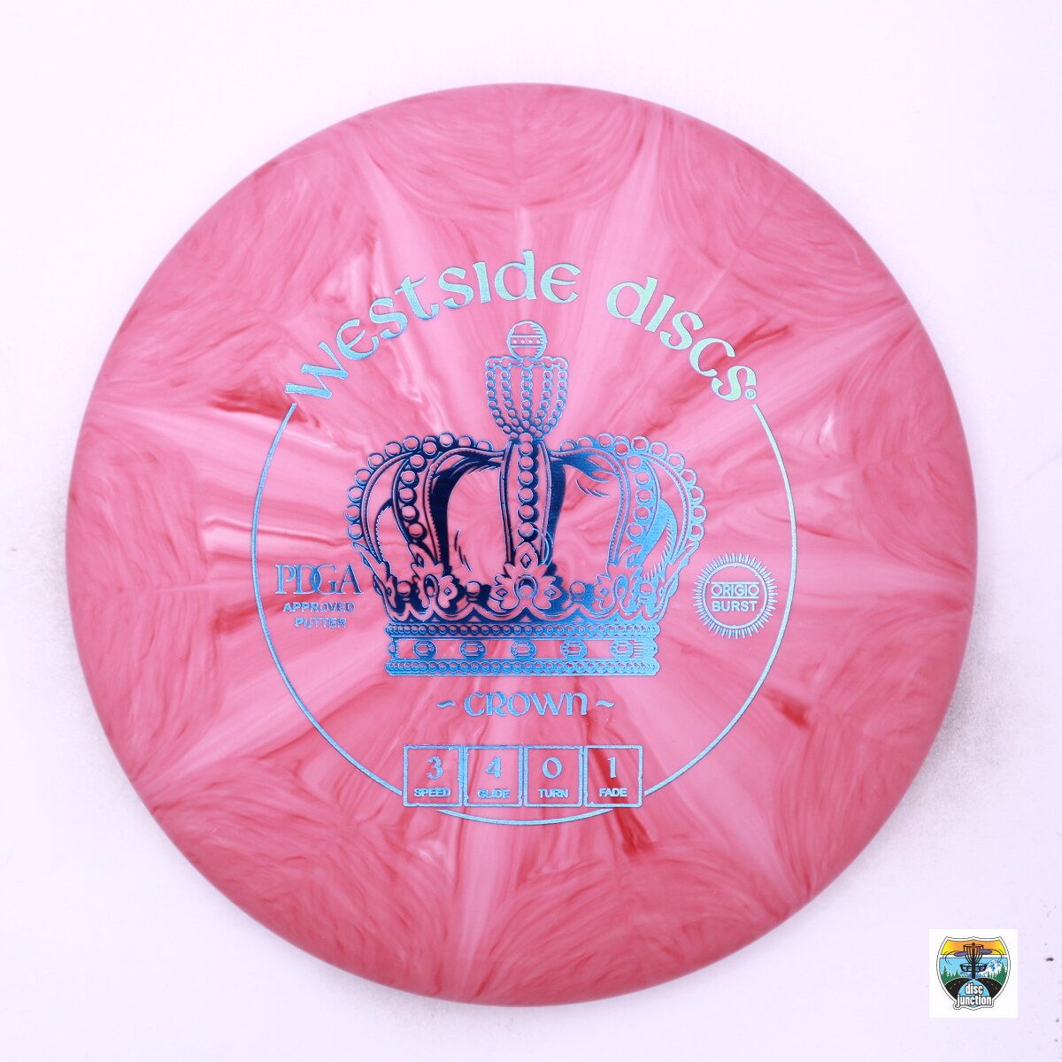 Westside Discs Origio Burst Crown, Manufacturer Weight Range: 173-176 Grams, Color: Pink, Serial Number: 0002-1292